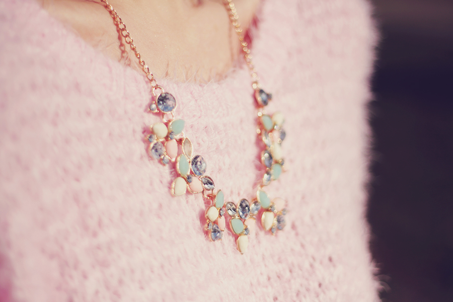 Pink Jumper & Sparkly Necklace