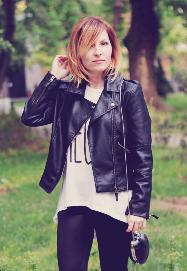 Leather Jacket and Glittery Heels – The Casual Cat