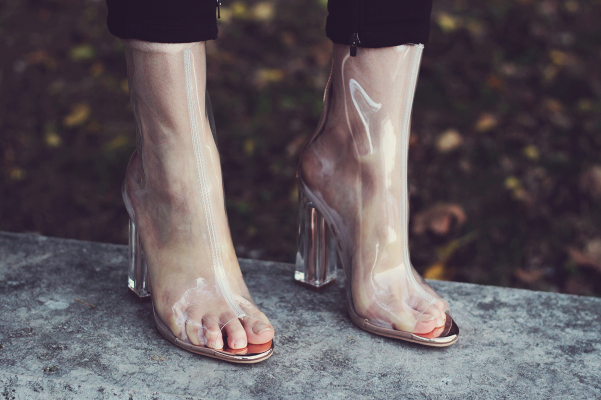rosegal clear transparent boots