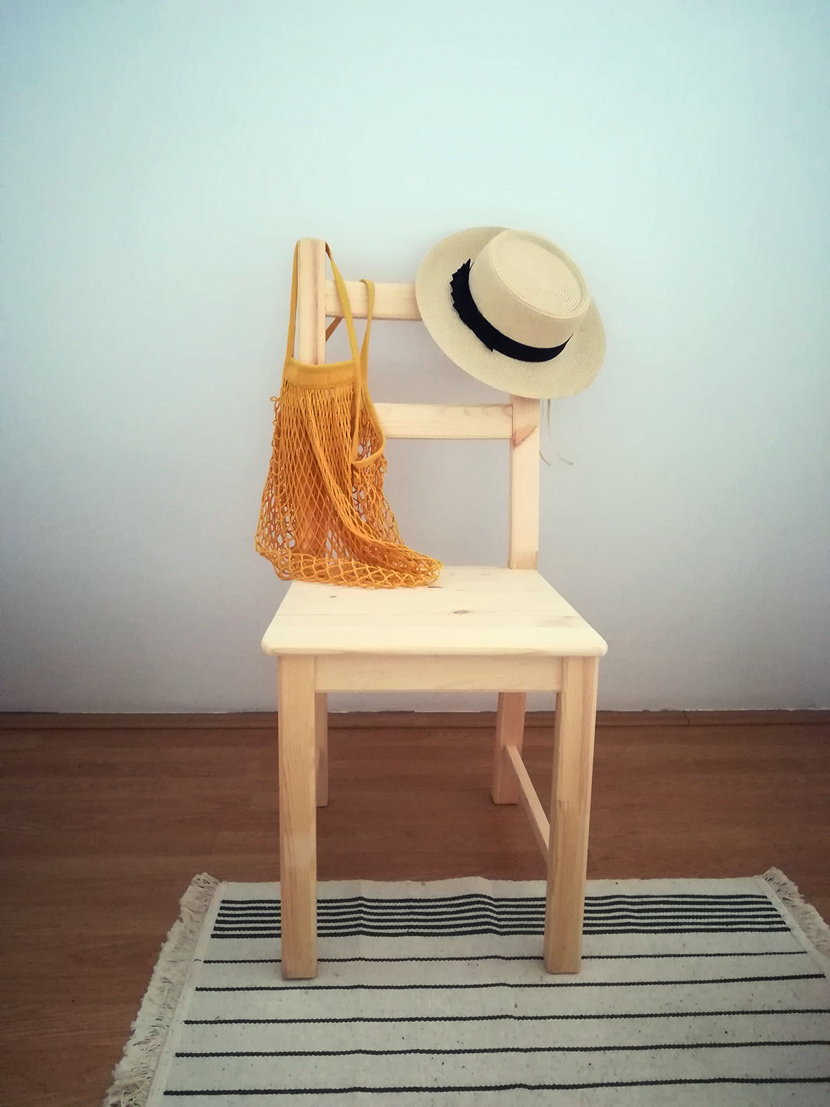 summer, summer essentials, straw hat, chair, vama veche, crochet bag, net bag
