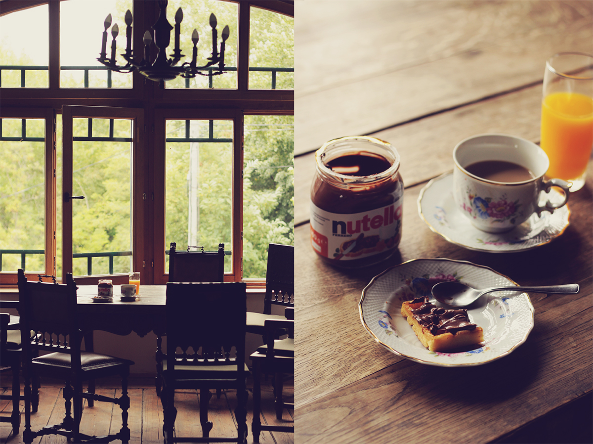 room in a mansion, breakfast, nutella, coffee, old mansion, window looking out, summer