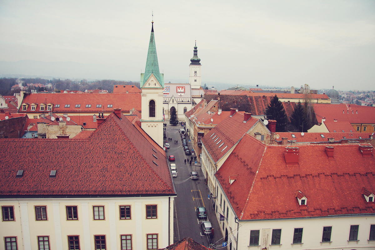 zagreb, travel blog, old town zagreb from Lotrščak Tower