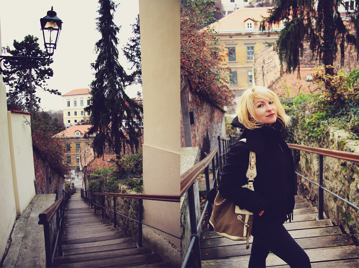 zagreb, travel blog, old town zagreb, superdry jacket, guess bag, jeans, star earrings