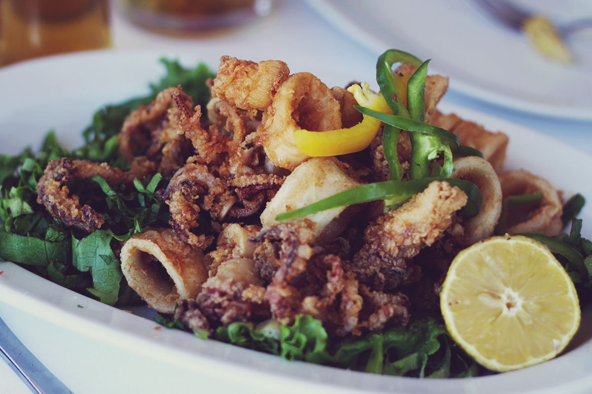 Corfu, travel post, Messonghi, fried squid