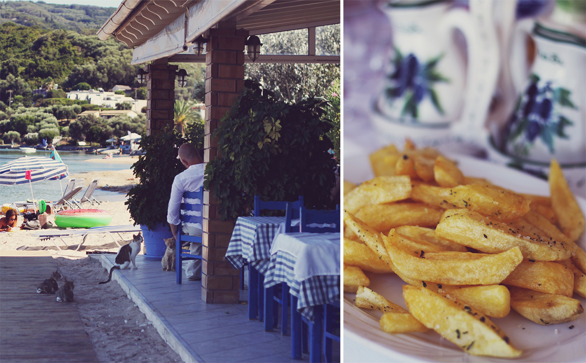 Corfu, travel post, Messonghi beach, french fries
