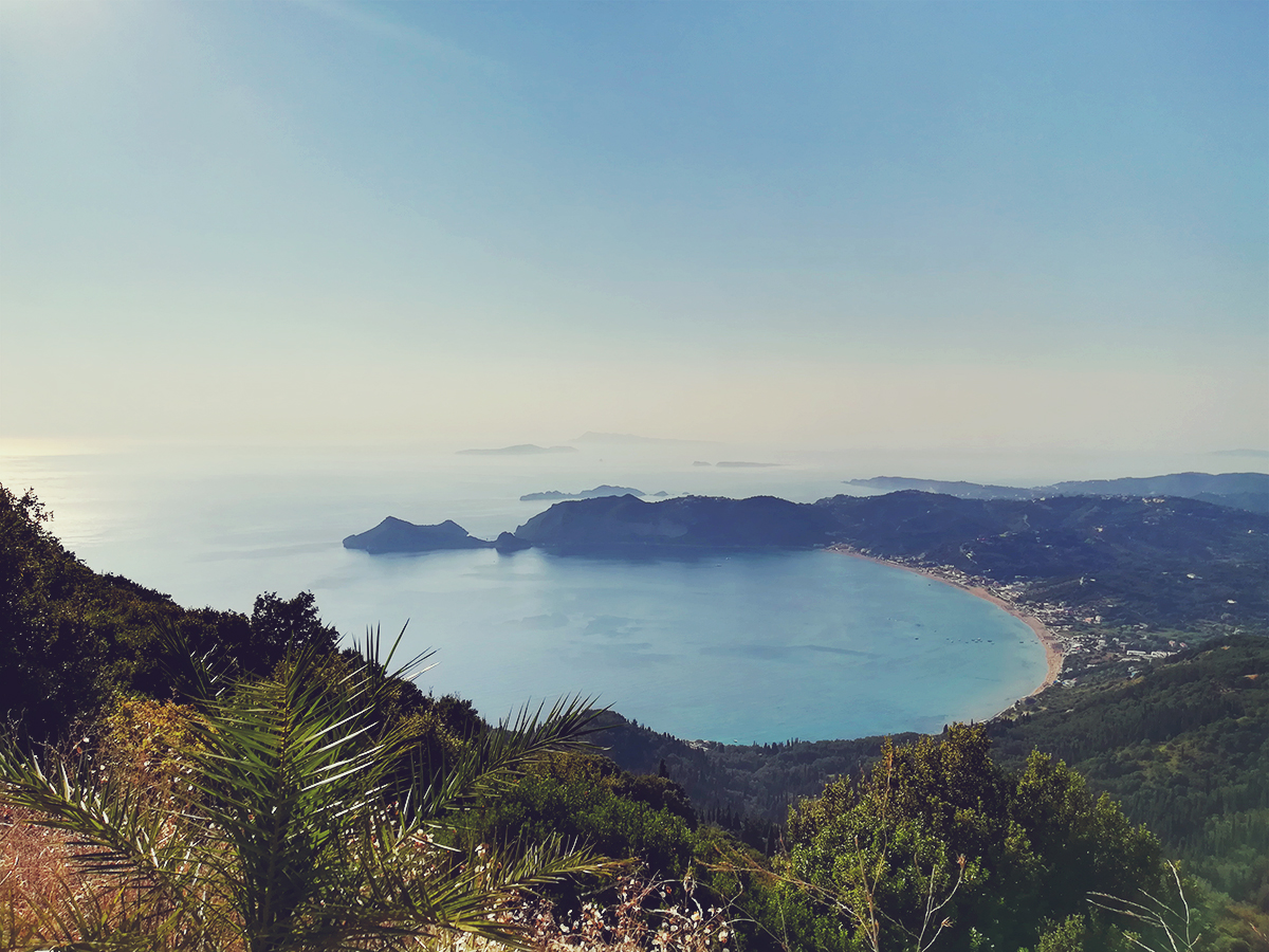 Corfu, travel post, beautiful island view from above