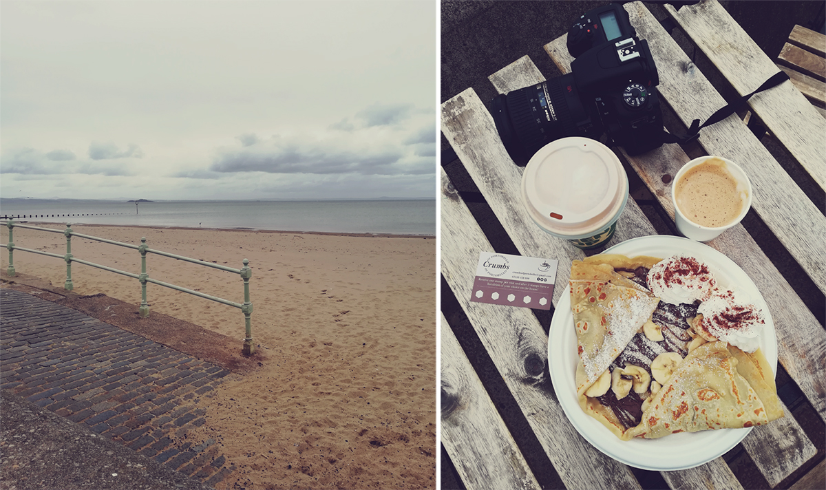 Portobello Beach, Edinburgh travel post, crepes and coffee, Crumbs of Portobello