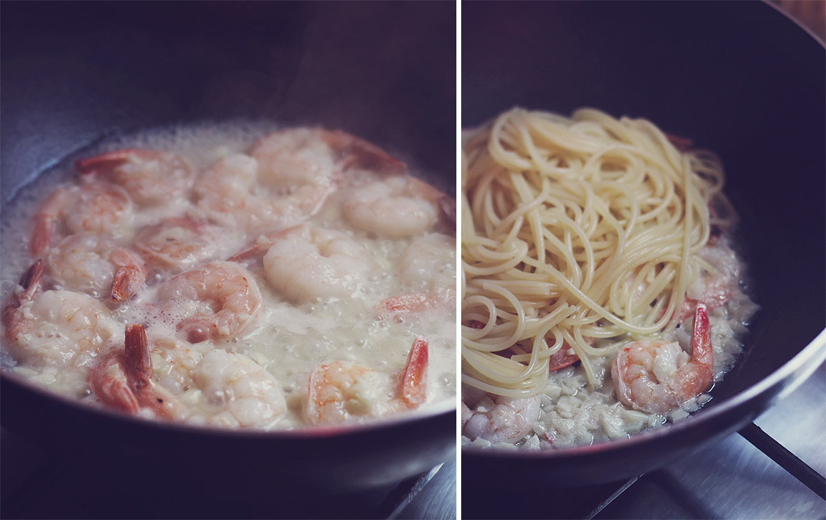 Easy Shrimp Pasta, ingredients, cooking, shrimps, pasta