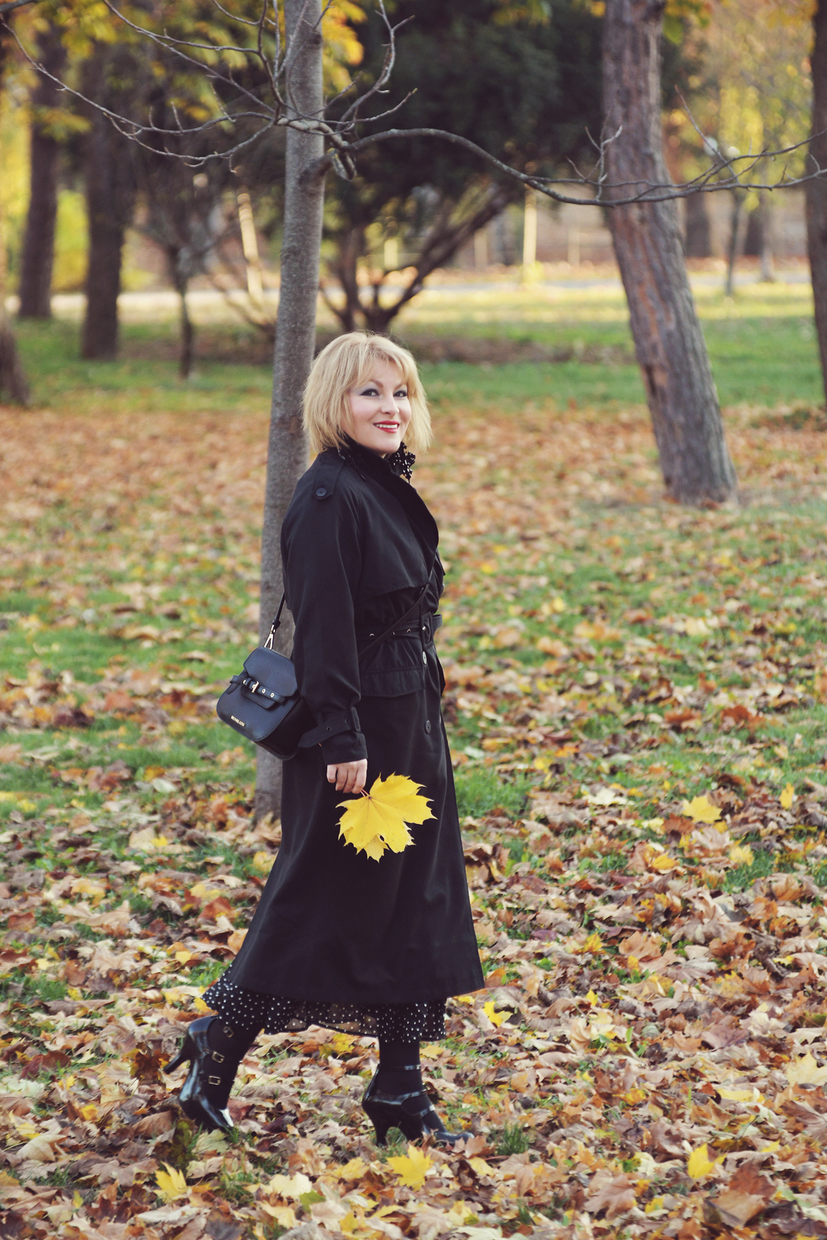 All Black Autumn Outfit with Michael Kors Small Emilia Bag