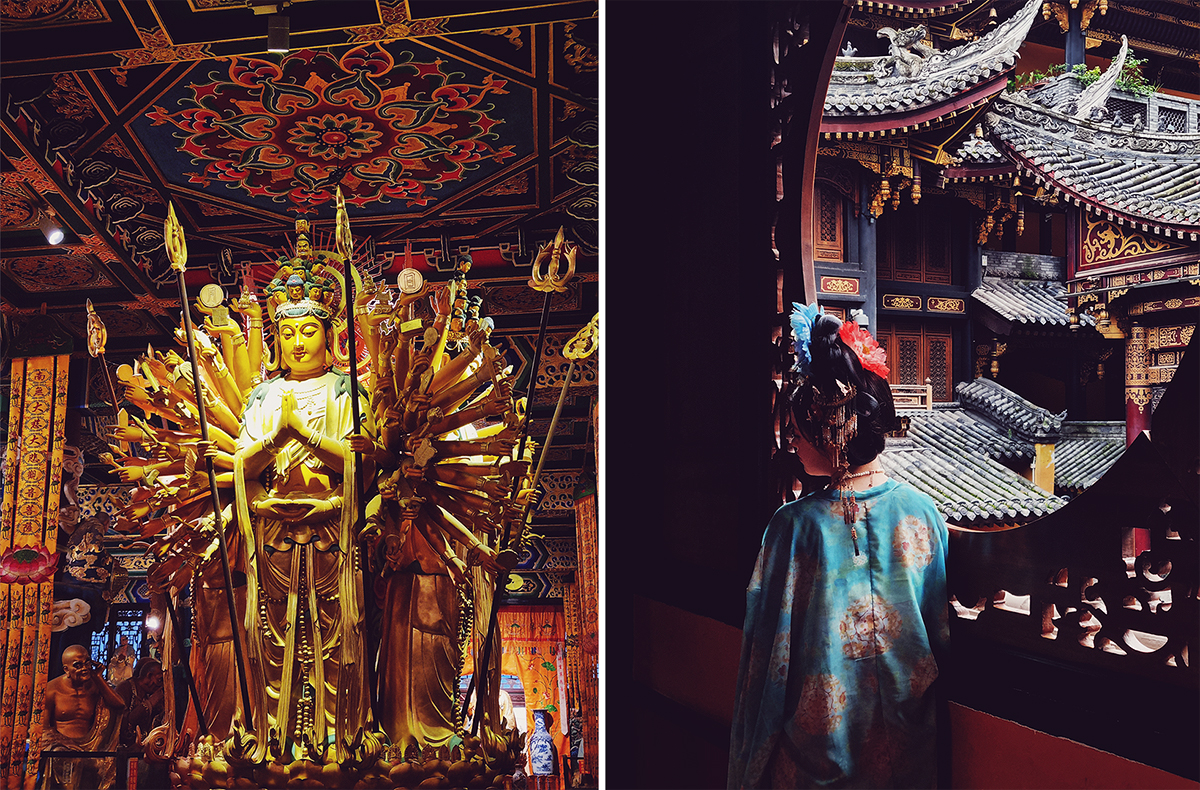 Chongqing - Moon window at Luohan Temple